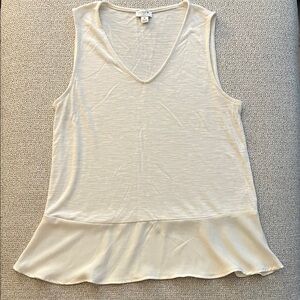 J. Crew Women's White V-Neck Tank Top